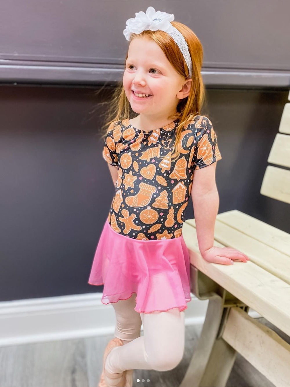 Girls Black & Pink Dance Skirted Leotard - Brand Unspecified